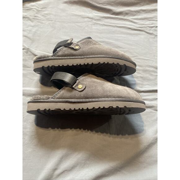UGG Goldenstar Slingback Clog Size 13 Charcoal Gray Suede with Plush Lining NWOT - Picture 3 of 6